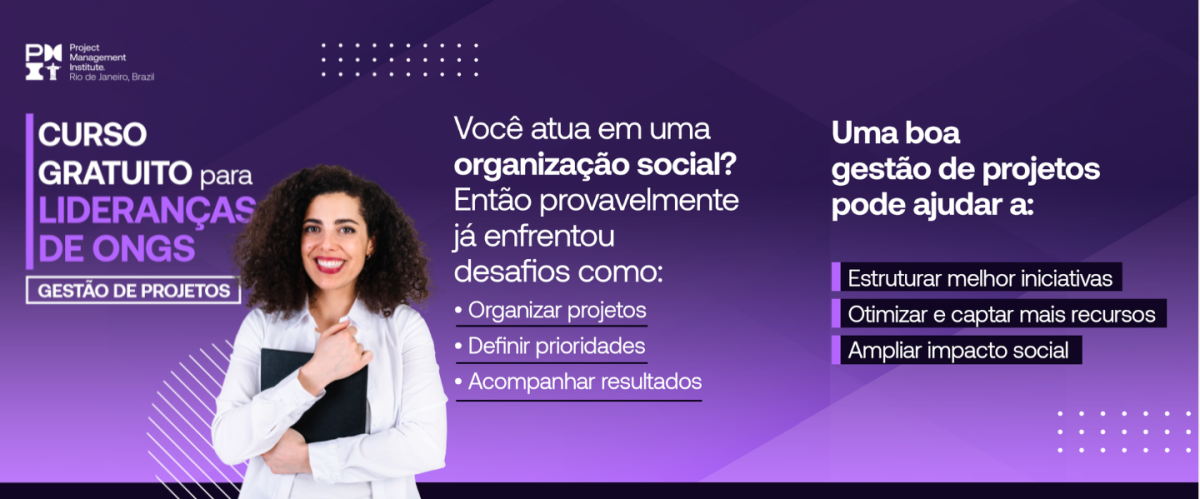 Curso gratuito de Gestão de Projetos para lideranças de ONGs abre inscrições no Rio de Janeiro